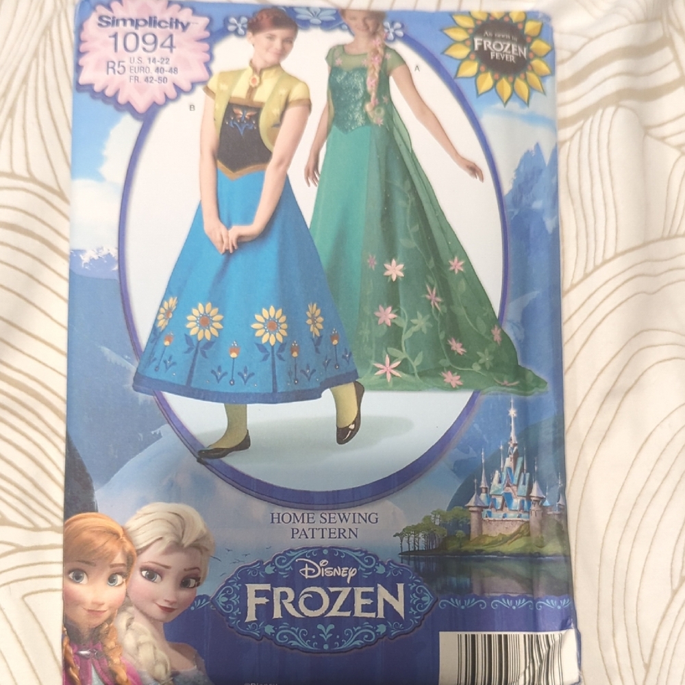 Disney Frozen Blue and Green Dress Pattern